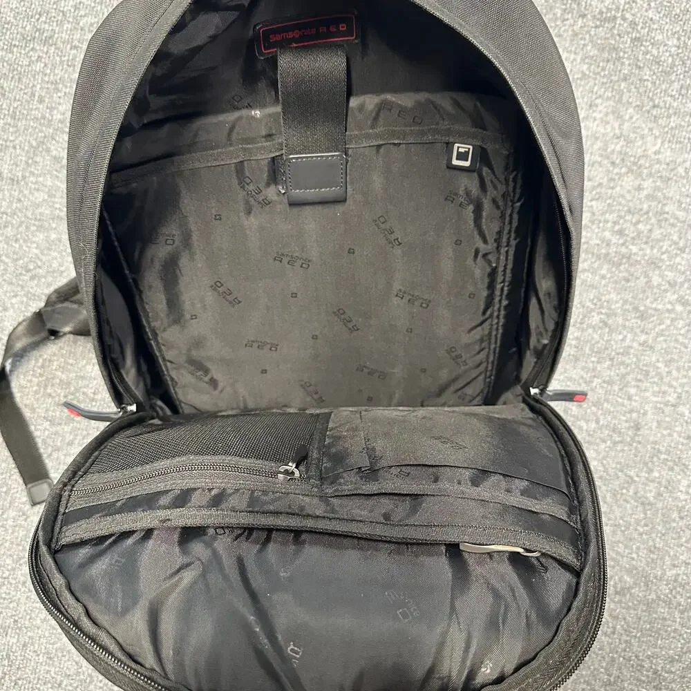 Samsonite Red Laptop Backpack Travel Work Multi-Compartment Canvas Bag